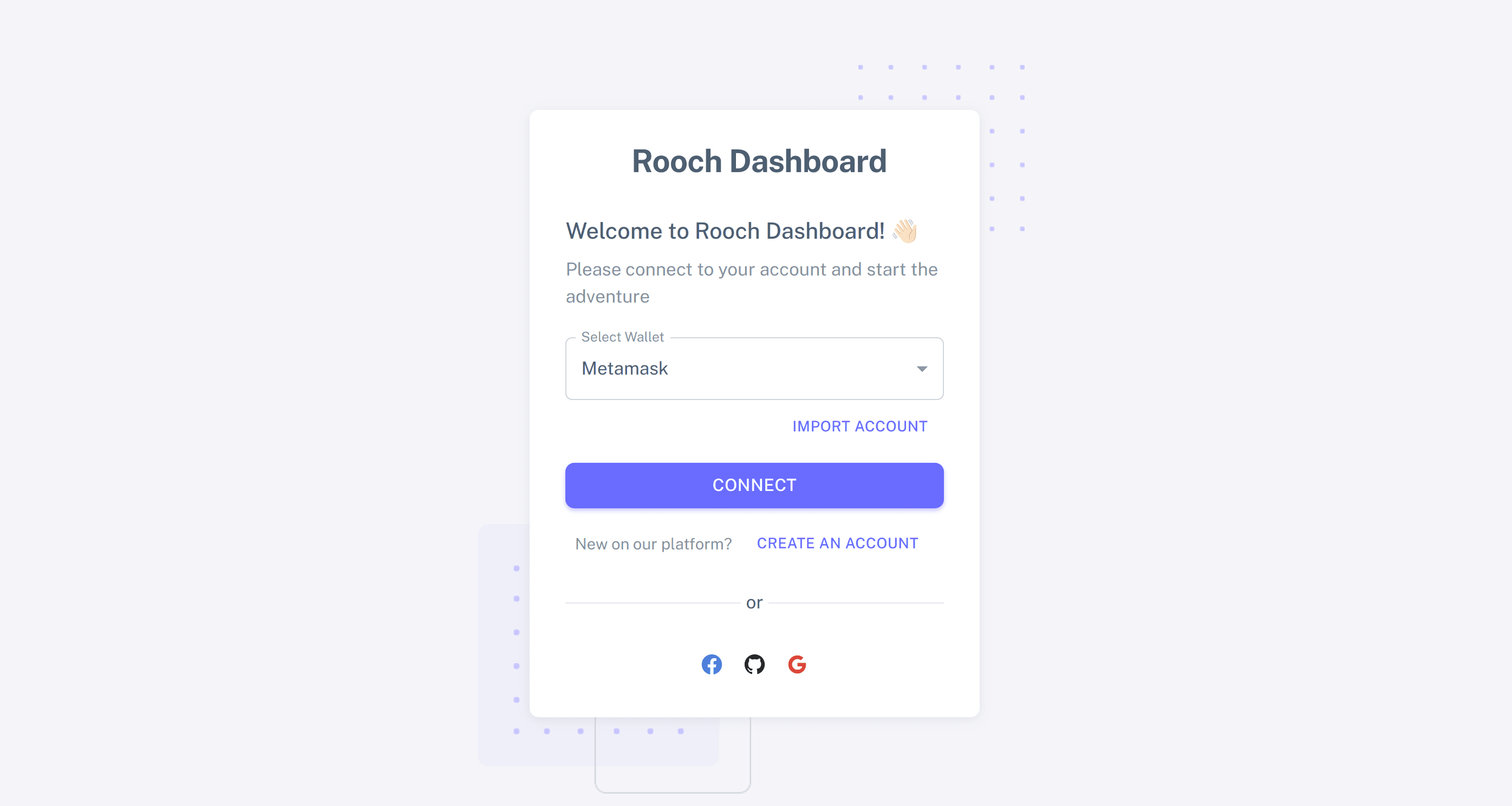 Dashboard login page